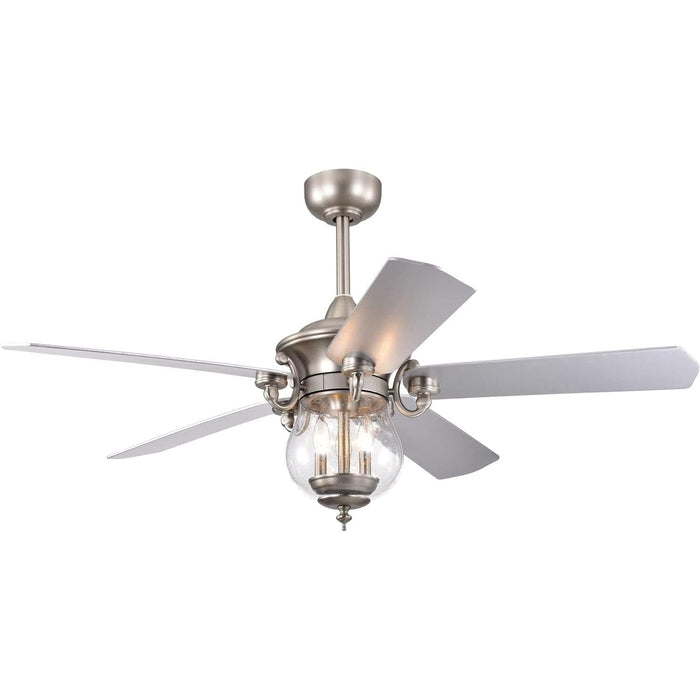 28 in. Silver Remote Control Ceiling Fans, Short Blade Ceiling Fan-1-ErisView