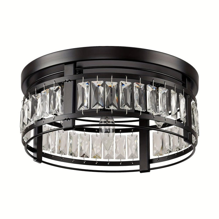 3-Light Black LED Flush Mount Ceiling Light Chandelier-ErisView