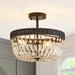 3-Light Bowl-Shaped Semi Flush Mount Ceiling Light Crystal Chandelier Ceiling Light Fixture for Dining Room Kitchen Island Entryway-ErisView