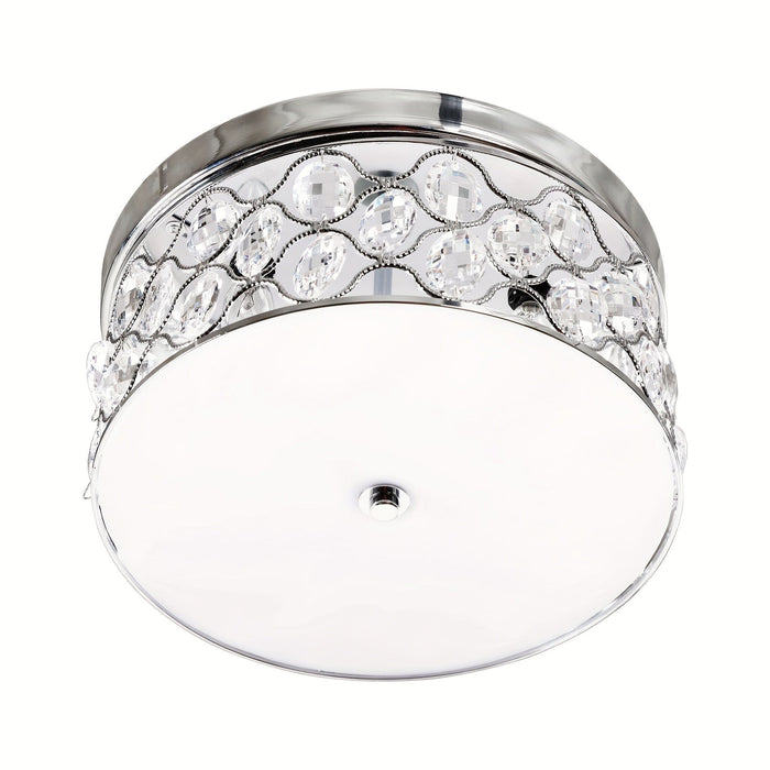 3-Light Chrome Drum-Shaped Flush Mount Light Chandelier-ErisView