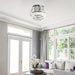 3-Light Diamond Shaped Chrome Crystal Flush Mount Light-ErisView