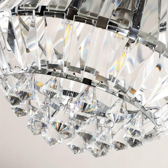 3-Light Diamond Shaped Chrome Crystal Flush Mount Light-ErisView