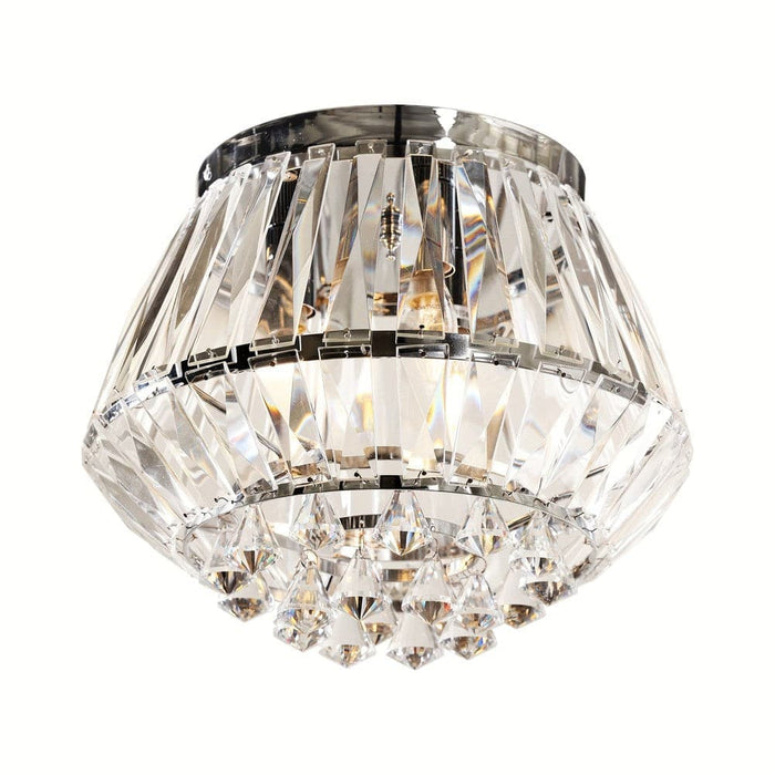 3-Light Diamond Shaped Chrome Crystal Flush Mount Light-ErisView