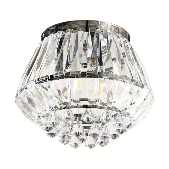 3-Light Diamond Shaped Chrome Crystal Flush Mount Light-ErisView