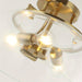 3-Light Dome Shaped Glass Semi Flush Mount Light, Gold Semi Flush Mount Light ErisView