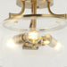 3-Light Gold Semi Flush Mount Light with Clear Glass-ErisView