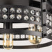 3-Light Industrial Black Drum Shaped Flush Mount Light with Crystal Caged-ErisView