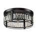 3-Light Matte Black LED Flush Mount Light, Round Modern Crystal Flush Mount Ceiling Light ErisView