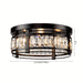 3-Light Matte Black LED Flush Mount Light, Round Modern Crystal Flush Mount Ceiling Light ErisView