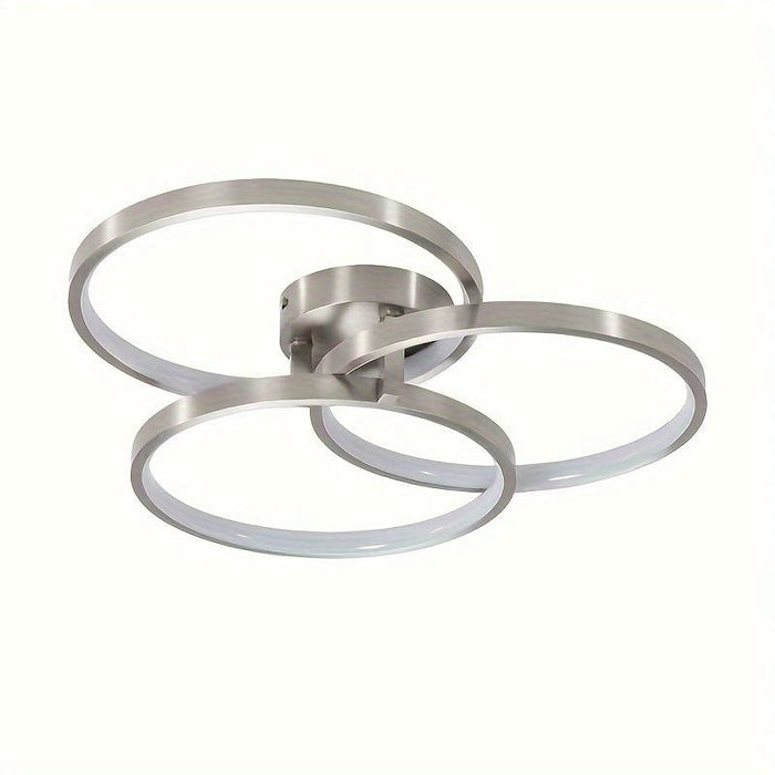 3-Light Ring Semi-Flush Mount Light, LED Ceiling Lamp with Inner Ring-ErisView