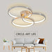 3-Light Ring Semi-Flush Mount Light, LED Ceiling Lamp with Inner Ring-ErisView