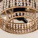 3-Light Wood Flush Mount Light, Low Profile Round Boho Style Flush Mount Light, Wood Beaded Flush Mount Light ErisView