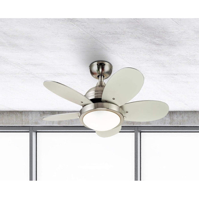 30 in. Brushed Nickel Ceiling Fan, Indoor Ceiling Fan with Light-5-ErisView