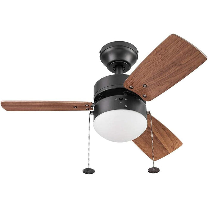 30 in. Contemporary Ceiling Fan, Indoor LED Ceiling Fan with Light, Pull Chain, Reversible Fan for Summer Winter, Bronze Modern Fan with Light-6-ErisView