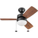 30 in. Contemporary Ceiling Fan, Indoor LED Ceiling Fan with Light, Pull Chain, Reversible Fan for Summer Winter, Bronze Modern Fan with Light-6-ErisView