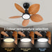 30 in. Reversible DC Ceiling Fan, Tropical Ceiling Fan, Remote Control Ceiling Fan and Light, Quiet Palm Leaf Ceiling Fan, Covered Ceiling Fan -6-ErisView