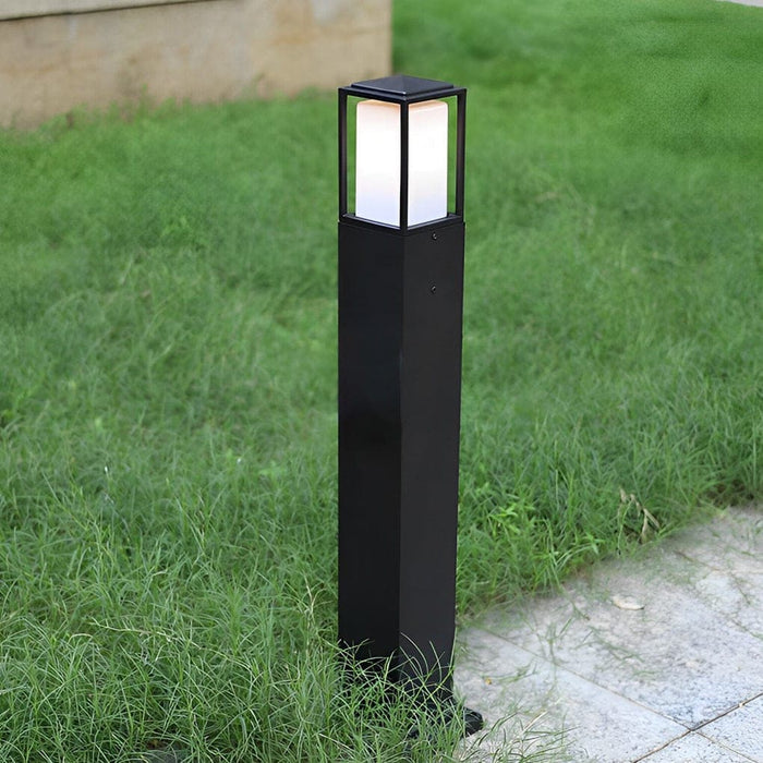 31.49 In. H Aluminum Black Bollard Pathway Lights with PC Lampshade, Stainless Steel Screws, and Easy Access Holes for Simple Installation-ErisView-3