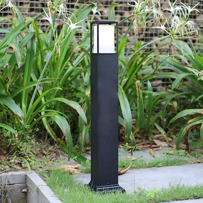 31.49 In. H Aluminum Black Bollard Pathway Lights with PC Lampshade, Stainless Steel Screws, and Easy Access Holes for Simple Installation-ErisView-1