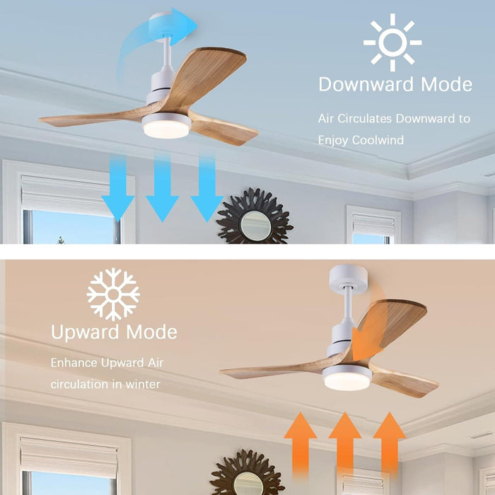 36 in. Ceiling Fan with Light and Remote, Modern Outdoor Fan, Indoor 3 Blade Wood Ceiling Fan for Kids' Room Bedroom, Office Ceiling Fan-4-ErisView