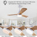 36 in. Ceiling Fan with Light and Remote, Modern Outdoor Fan, Indoor 3 Blade Wood Ceiling Fan for Kids' Room Bedroom, Office Ceiling Fan-6-ErisView