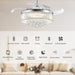 36 in. Chrome Dimmable Fandelier Crystal Ceiling Fan with Lights and Remote, Modern Fan with Light, Retractable Chandelier Fan, LED Ceiling Fan Light-8-ErisView