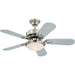 36 in. Indoor Ceiling Fan with Light, Brushed Nickel Ceiling Fan-3-ErisView