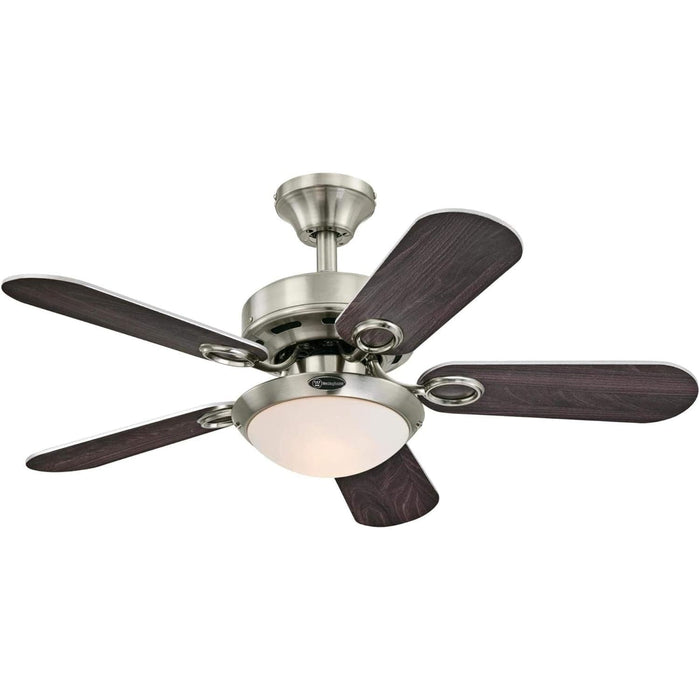 36 in. Indoor Ceiling Fan with Light, Brushed Nickel Ceiling Fan-1-ErisView