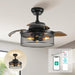 36 in. Pretty Ceiling Fans with Light Remote, Black Industrial Looking Ceiling Fan for Living Room Bedroom Kitchen, Outdoor Fan for Patio-1-ErisView