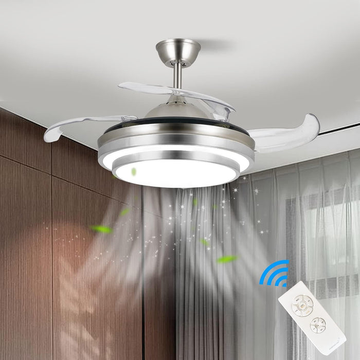 36 in. Pretty Ceiling Fans with Light and Remote, Smart Fans Light Fixture, LED Fandelier Ceiling Fan for Kitchen Living Room Dining Room-9-ErisView