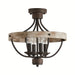 4-Light Farmhouse Semi Flush Mount Light for Dining Room Kitchen Island Living Room-ErisView