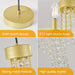 4-Light Luxury Gold Crystal Pendant Light, Modern Candle Ceiling Pendant Light Fixture for Kitchen Island Dining Room Hallway Foyer Bedroom-ErisView