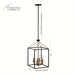 4-Light Modern Matte Black Gold Pendant Light with Cage, Contemporary Hanging Pendant Light for Living Room Dining Room-ErisView