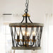 4-Light Black Rustic Crystal Hanging Light-ErisView