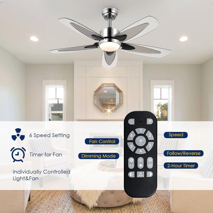 42 in. Black Ceiling Fan with Lights and Remote APP Control, Modern Reversible Dimmable Ceiling Fan, Low Profile Ceiling Fan for Indoor Outdoor Use-4-ErisView