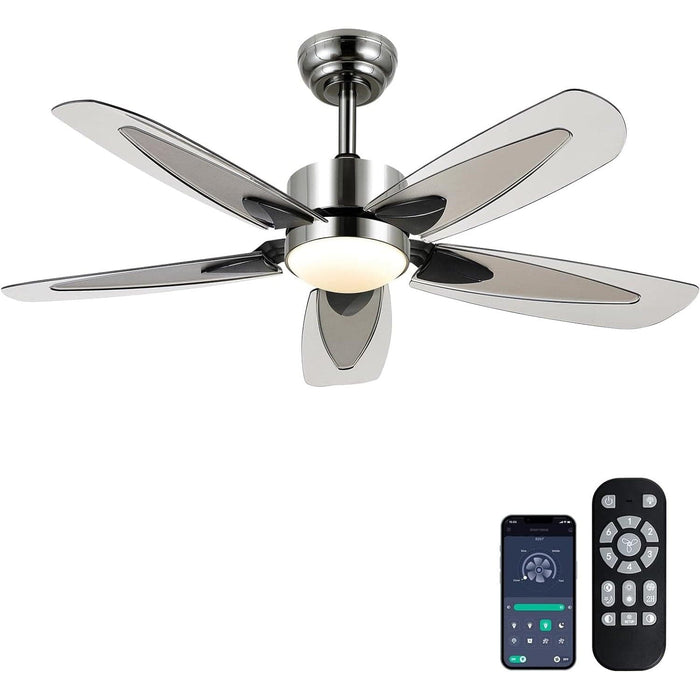 42 in. Black Ceiling Fan with Lights and Remote APP Control, Modern Reversible Dimmable Ceiling Fan, Low Profile Ceiling Fan for Indoor Outdoor Use-1-ErisView