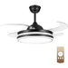 42 in. Black Retractable Ceiling Fan with Light and Remote Control for Bedroom Living Room Dining Room, Designer Fans-1-ErisView