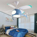 42 in. Blue Ceiling Fan, Helicopter Ceiling Fan with Lights and Remote Control, Fan for Summer-2-ErisView