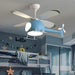 42 in. Blue Ceiling Fan, Helicopter Ceiling Fan with Lights and Remote Control, Fan for Summer-3-ErisView