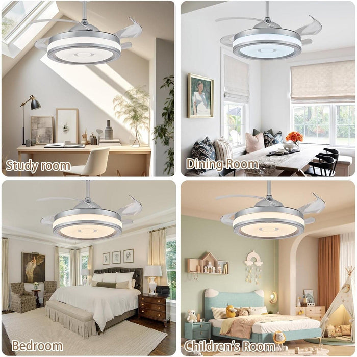 42 in. Bluetooth Ceiling Fan with Light and Speaker APP Control, Modern Retractable Reversible Ceiling Fan Chandelier for Bedroom Living Room -6-ErisView