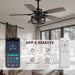 42 in. Caged Ceiling Fan, Best Outdoor Ceiling Fan with Light and Remote APP Control for Patio, Indoor Black Ceiling Fan for Bedroom Living Room-2-ErisView