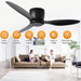 42 in. Ceiling Fan NO Light, Black Ceiling Fan with Remote, 3 Blade Modern Fan with Light, Reversible Quiet Ceiling Fans for Patio Living Room Bedroom-6-ErisView