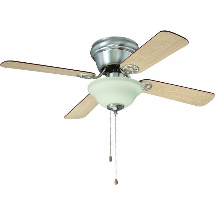 42 in. Ceiling Fan with 5 Reversible Wood Blades and Single Light Kit, Frosted White Glass, Ceiling Fan for Sloped Ceiling-1-ErisView