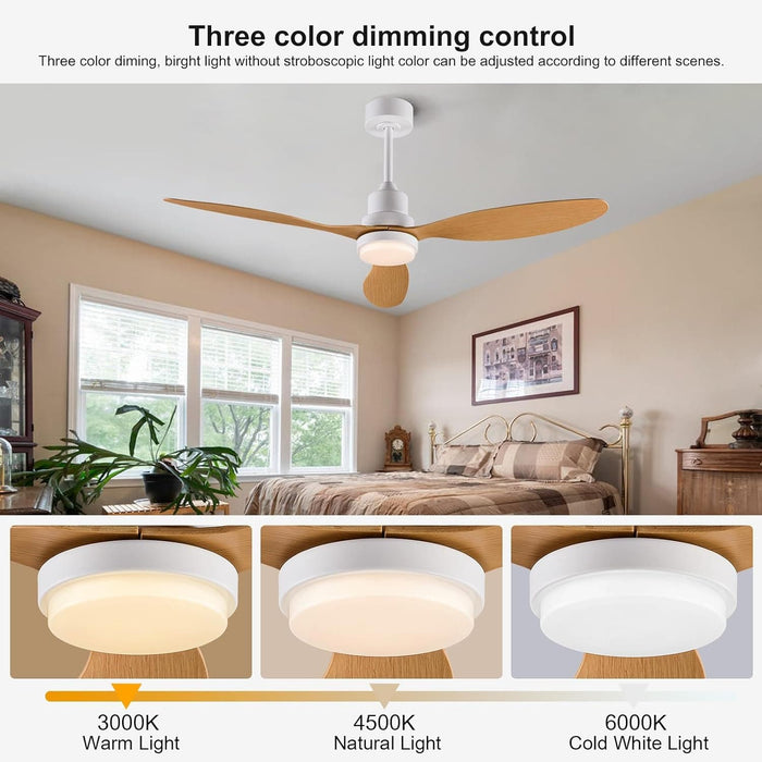 42 in. Ceiling Fan with Light and Remote, 3 Blades and Downrod, Popular Ceiling Fans, Indoor Outdoor Ceiling Fans for Patio Bedroom Living Office Kitchen-5-ErisView