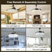 42 in. Ceiling Fan with Lights and Remote, Quiet Reversible Ceiling Fan for Bedroom Living Room Dining Room-5-ErisView