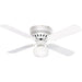 42 in. Ceiling Fan with Reversible Blades and Single Light Kit, Ceiling Fan White Opal Glass-1-ErisView