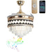 42 in. Crystal Smart Gold Ceiling Fan with Light Bluetooth Speaker, Retractable Fandelier Modern Ceiling Fan for Living Room Dining Room Foyer-1-ErisView