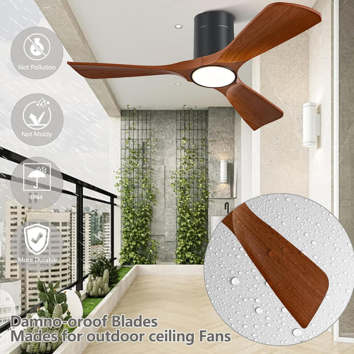 42 in. Hugger Ceiling Fan, Flush Mount Outdoor Ceiling Fan with Light and Remote, Low Profile Ceiling Fan and Light, Reversible Quiet Ceiling Fans-4-ErisView