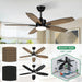 42 in. Indoor Outdoor Small Black Ceiling Fan with Remote, Reversible Modern Fan Light for Bedroom Living Room Kitchen -3-ErisView