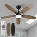 42 in. Indoor Outdoor Small Black Ceiling Fan with Remote, Reversible Modern Fan Light for Bedroom Living Room Kitchen -1-ErisView