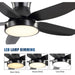 42 in. Low Profile Flush Mount Ceiling Fan with Light Remote Control, Small Ceiling Fan for Living Room Bedroom Dining Room-3-ErisView